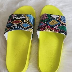 Colorful Snake Print Women's Slides